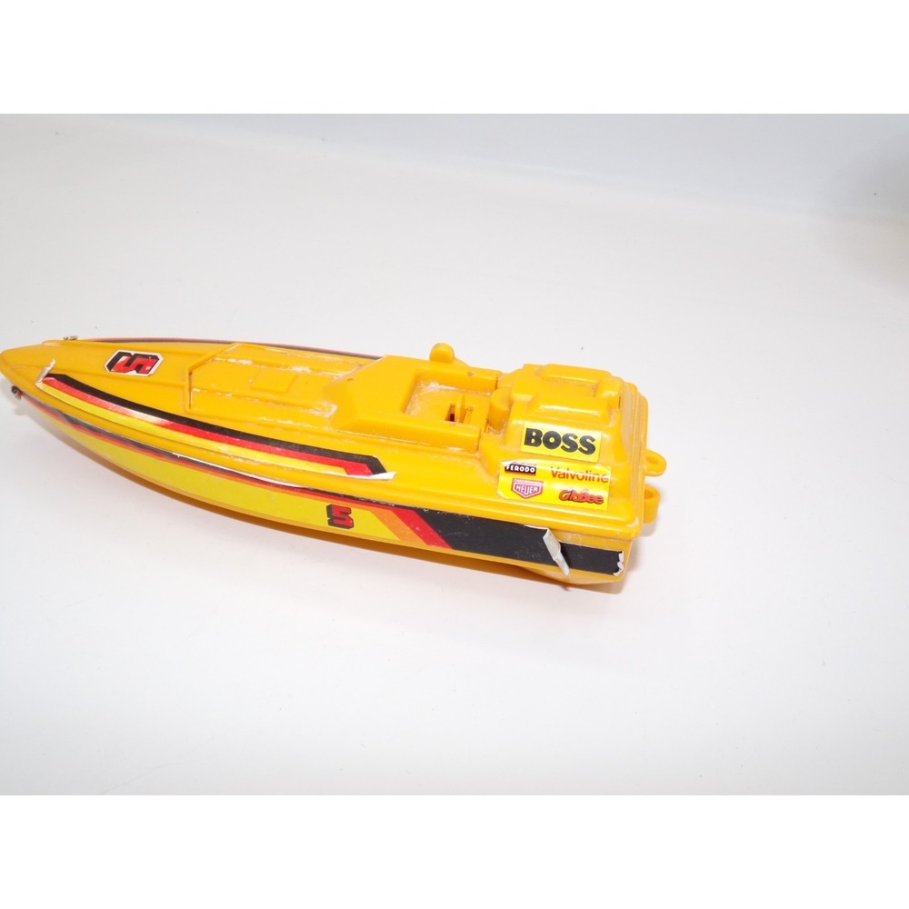 Vintage Toy - Remco BOSS 5 Speedboat Racing Yellow - 7 Inch 1984 - Picture 3 of 5